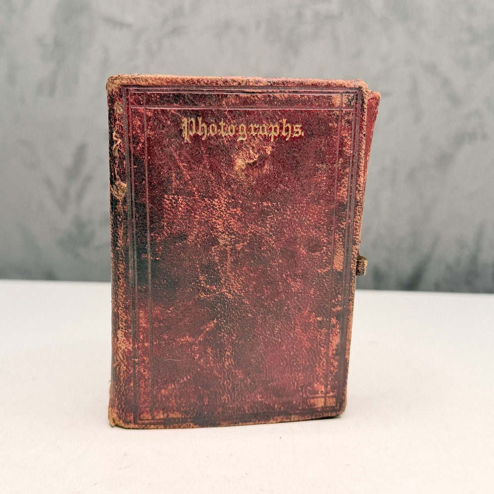Civil War Era Tintype Photo Album Victorian Leather Family Portraits Illinois